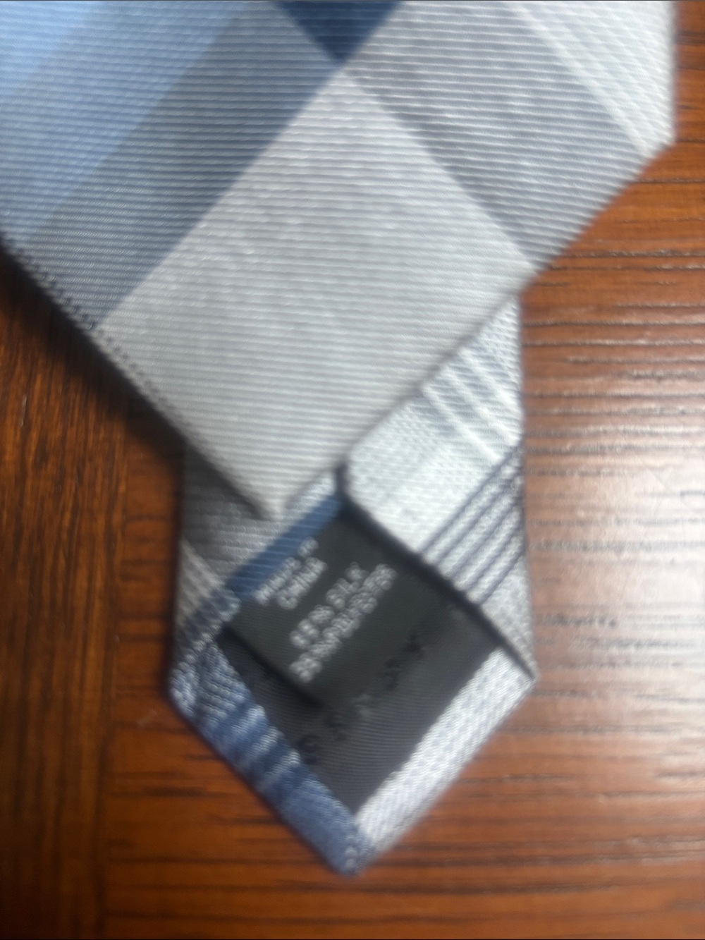 GEOFFREY BEENE Blue Gray Plaid Instinct Silk Polyester Blend Classic Tie - Picture 4 of 6